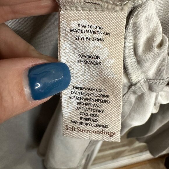 Soft Surroundings Lagenlook Tie Dye Pullover Tunic Top Women's Light Grey Size M - Picture 6 of 6